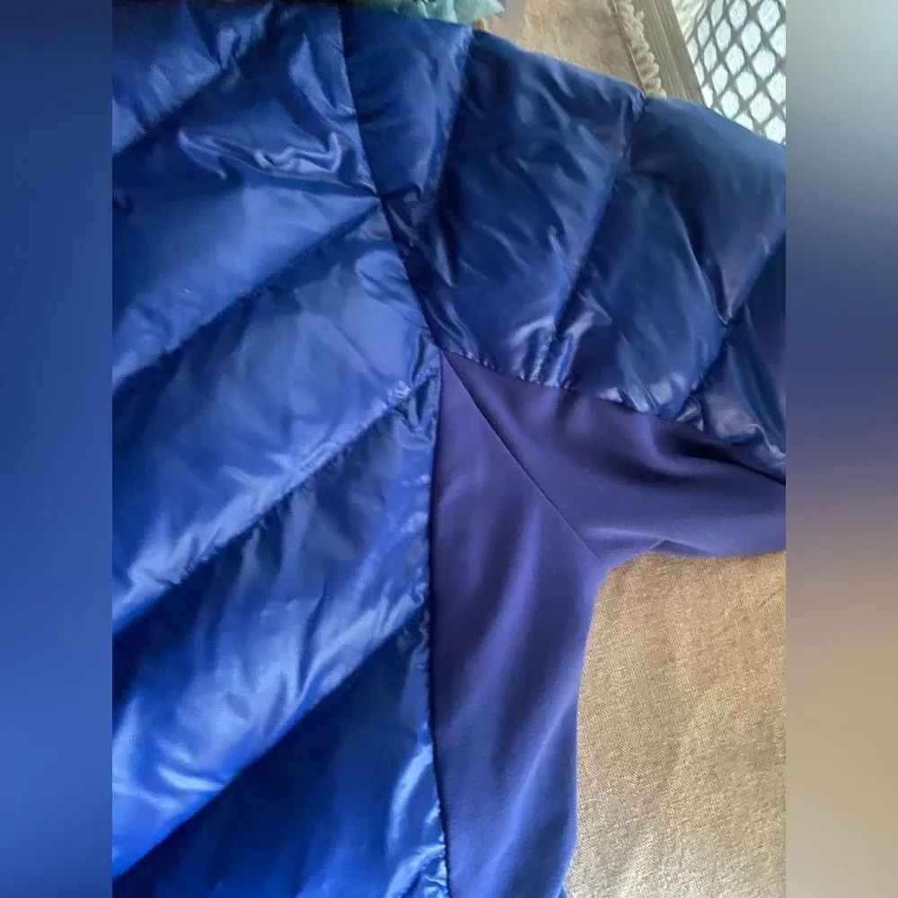 ALO YOGA Relief Quilted Puffer Down Jacket Women's Royal Blue Sz Large